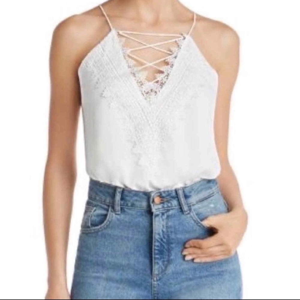 WAYF Cream Lace Detail Camisole